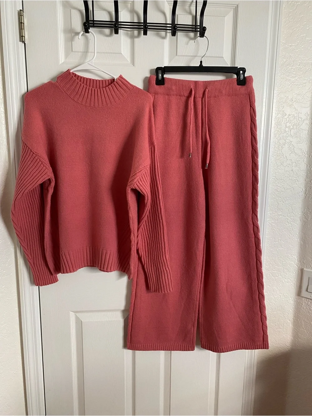 NWT S. Christina 100% Cashmere Matching Lounge Set – Soft Pink | Size L/XL
